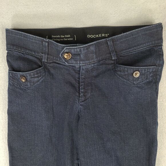 Dockers Elastic Stretch Women's Pants Size 8 S 31x28 Dark Blue Denim Jean - Picture 3 of 11